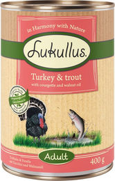 Lukullus Naturkost Hundefutter Adult Getreidefrei Truthahn und Forelle 6 x 400 g – Bild 1 von 1