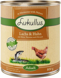 Produktbild von Lukullus Naturkost Hundefutter Adult Lachs und Huhn glutenfrei 6 x 800 g