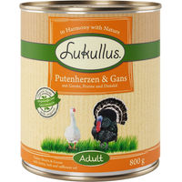 Produktbild von Lukullus Naturkost Hundefutter Adult Pute und Gans 6 x 800 g glutenfrei - 6 x 800 g