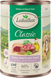 Lukullus Naturkost Hundefutter Adult Putenherzen und Gans getreidefrei 24 x 400 g - 24 x 400 g – Bild 1 von 1