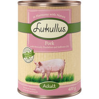 Produktbild von Lukullus Naturkost Hundefutter Adult Schwein getreidefrei 24 x 400 g - 24 x 400 g