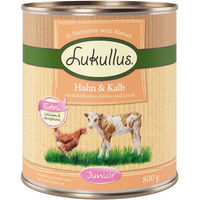 Produktbild von Lukullus Naturkost Junior Hundefutter Huhn & Kalb getreidefrei 6 x 800 g - 6 x 800 g