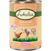 Produktbild von Lukullus Naturkost Junior Hundefutter Huhn und Kalb getreidefrei 24 x 400 g - 24 x 400 g