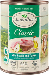 Produktbild von Lukullus Naturkost Katzenfutter Adult Wildkaninchen und Truthahn getreidefrei 24 x 400 g - 24 x 400 g