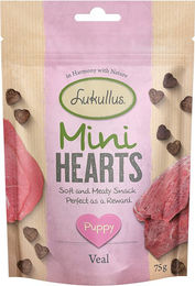 Produktbild von Lukullus Puppy Mini Hearts Belohnungssnack Kalb für Welpen getreidefrei 75 g