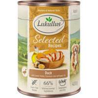 Produktbild von Lukullus Selected Recipes Hundefutter Ente ohne Farb- und Aromastoffe sowie Konservierungsstoffe 24 x 400 g - 24 x 400 g