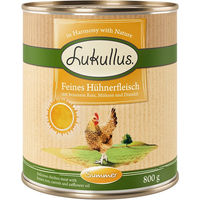 Produktbild von Lukullus Sommer-Menü Hund Hühnerfleisch mit hohem Fleischanteil ohne Konservierungsstoffe 6 x 800 g