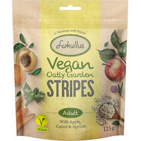 Produktbild von Lukullus Vegan Garden Stripes Belohnungssnack Apfel Karotte Aprikose 3 x 125 g - 3 x 125 g