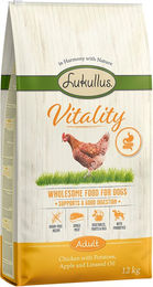 Produktbild von Lukullus Vitality Hundefutter Huhn getreidefrei und glutenfrei zur Unterstützung der Verdauung 12 kg - 12 kg