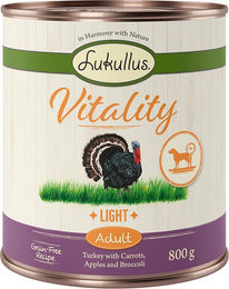Produktbild von Lukullus Vitality Light Hundefutter Truthahn Stückchen in Sauce getreidefrei 6 x 800 g - 6 x 800 g