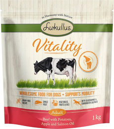 Produktbild von Lukullus Vitality Nassfutter Rind für Hunde Adult Getreidefrei und Glutenfrei zur Unterstützung der Gelenke 1 kg - 1 kg