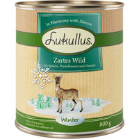 Produktbild von Lukullus Winter-Menü Hund Zartes Wild mit hohem Fleischanteil ohne Konservierungsstoffe 6 x 800 g