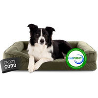 Produktbild von Lumaland Komfort-Hundebett aus der Cord-Reihe in Grün für erwachsene Hunde
