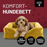 Produktbild von Lumaland orthopädisches Hundebett mit Memory Foam für kleine Hunde Gelb 70x60 cm