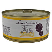 Produktbild von Lunderland Hühnerbrust Nassfutter für Hunde und Katzen Monoprotein Ausschlussdiät 300g Dose