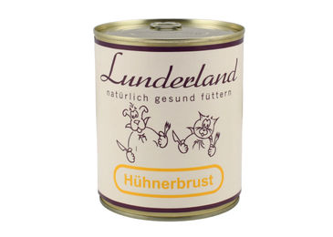 Lunderland Hühnerbrust Filets Monoprotein Nassfutter für Hunde 800 g - 6 x 800 g – Bild 1 von 5