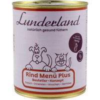 Produktbild von Lunderland Hundefutter Rind Menü Plus Nassfutter mit Süßkartoffel und Fleischanteil 2 x 800g