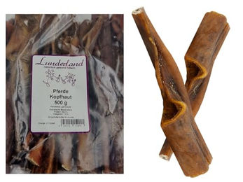 Lunderland Pferdekopfhaut getrocknet für Hunde und Pferde 500g – Bild 1 von 1