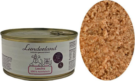 Lunderland Reinfleisch Lachs 300g Einzelfuttermittel für Hunde und Katzen aus 100% Lachsfilet mit Haut – Bild 1 von 3
