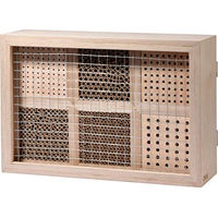 Produktbild von LUXUS-INSEKTENHOTELS Dobar Wildbienenhotel aus Buchenholz mit Schutzrahmen und Papierröllchen 45 x 15 x 31 cm