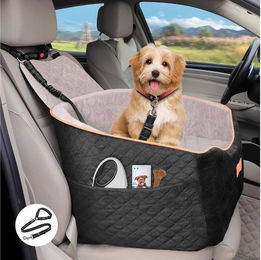 LuxusKollektion Hunde-Autositz Schwarz aus Polyester für kleine Hunde bis 16 kg wasserdicht und waschbar – Bild 1 von 5