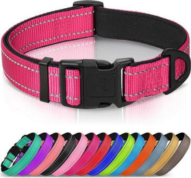 LuxusKollektion Hundehalsband gepolstert aus Neopren verstellbar Rosa Größe S – Bild 1 von 4