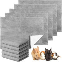 Produktbild von LuxusKollektion Inkontinenzauflage 10er Set wasserdichte Plüsch Decken Grau für Meerschweinchen Kaninchen Hamster und Chinchilla 18 x 24 Zoll