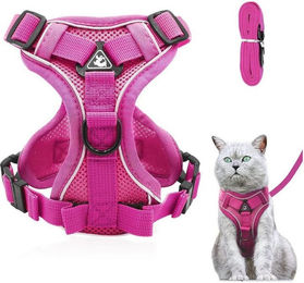 LuxusKollektion Katzen-Geschirr ausbruchsicher mit Leine für erwachsene Katzen in Rosa Größe XS – Bild 1 von 3