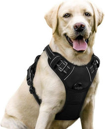 LuxusKollektion No-Pull Hundegeschirr Sportgeschirr aus Oxford-Gewebe Schwarz Größe L für kleine bis mittlere Hunde – Bild 1 von 5