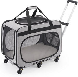 LuxusKollektion Tierreisebox Transportbox für Katze und Hund bis 20 kg faltbar mit 6 Rollen – Bild 1 von 5