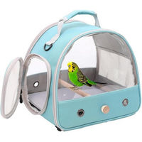 Produktbild von LuxusKollektion Tiertransporttasche für Vögel wie Wellensittiche aus transparentem Kunststoff in Blau