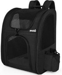 LuxusKollektion Tiertransporttasche Rucksack für Katzen und kleine Hunde in Schwarz mit Mesh-Einsatz XL – Bild 1 von 2