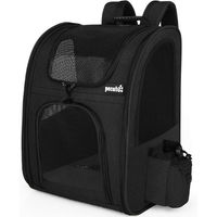 Produktbild von LuxusKollektion Tiertransporttasche Rucksack für Katzen und kleine Hunde in Schwarz mit Mesh-Einsatz XL