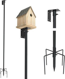 LuxusKollektion Vogelhaus Stangenhalterungsset für Kolibris 203 cm schwarz verstellbar – Bild 1 von 1