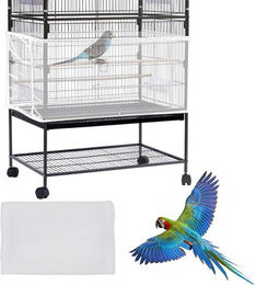 LuxusKollektion Vogelkäfig Abdeckung mit Samenfänger und Kordelzug in Weiß – Bild 1 von 1