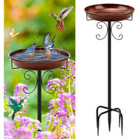 Produktbild von LuxusKollektion Vogeltränke aus Metall in Antik Braun 35 Inch für Vögel im Garten