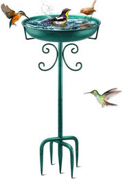 LuxusKollektion Vogeltränke und Vogelbad aus Metall in Antik-Optik Grün 35cm – Bild 1 von 4