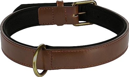Lyabo Flamingo Hundehalsband aus Kunstleder Braun XL 47-57 cm – Bild 1 von 2
