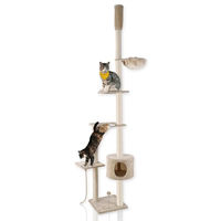 Produktbild von Lycce Katzenbaum Tower Kratzbaum deckenhoch mit Sisal und Plüsch in Beige oder Grau 230-260 cm XL
