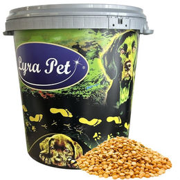 Lyra Pet Gelbe Erbsen halbiert Einzelfuttermittel für Wildvögel 10 kg mit 30 L Tonne – Bild 1 von 2