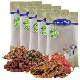 Lyra Pet Hunde Kausnack Probier Mix mit hohem Fleischanteil Rind Lamm und Ente 5 x 1 kg – Bild 1 von 4