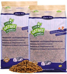 Lyra Pet Insektenfutter Mehlwürmer und Soldatenfliegenlarven Mix 10 kg für Vögel, Nager, Fische und Reptilien - 10 kg – Bild 1 von 12