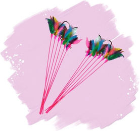 Lyra Pet Katzenangel mit Feder Rosa 100 Stück Spielzeug für Katzen – Bild 1 von 3