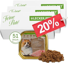 Lyra Pet Lecker.Pet Balu's Feine Paté Katzenfutter Pute Getreidefrei und Glutenfrei 51 x 100 g - 51 x 100 g – Bild 1 von 8
