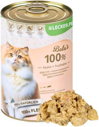 Lyra Pet Lecker.Pet Balu's Katzenfutter Nassfutter Huhn und Truthahn Adult Getreidefrei 24 x 400 g - 24 x 400 g – Bild 1 von 5