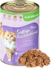 Lyra Pet Lecker.Pet Balu's Saftige Fleischmahlzeit mit Huhn Katzen Nassfutter Adult Getreidefrei 24 x 400 g - 24 x 400 g – Bild 1 von 5
