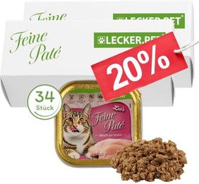 Lyra Pet Lecker.Pet Leo's Feine Paté Huhn Katzenfutter Nassfutter Getreidefrei 34 x 100 g - 34 x 100 g – Bild 1 von 8