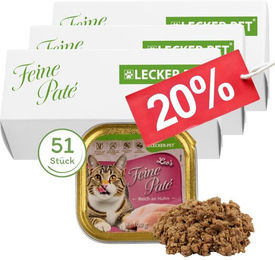 Lyra Pet Lecker.Pet Leo's Feine Paté Katzenfutter Huhn Nassfutter Getreidefrei 51 x 100 g - 51 x 100 g – Bild 1 von 8