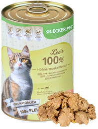 Lyra Pet Lecker.Pet Leo's Katzenfutter Nassfutter Huhn Monoprotein 6 x 400 g - 6 x 400 g – Bild 1 von 5