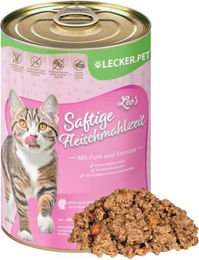 Lyra Pet Lecker.Pet Leo's Saftige Fleischmahlzeit Pute & Gemüse Katzenfutter Nassfutter Getreidefrei 6 x 400 g - 6 x 400 g – Bild 1 von 8